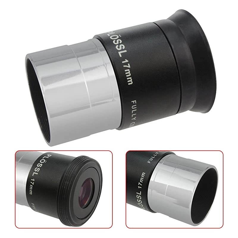 125quot 17mm Plossl Telescope Eyepiece 4Element Plossl Design Threaded for Standard 125inch Astronomy Filters