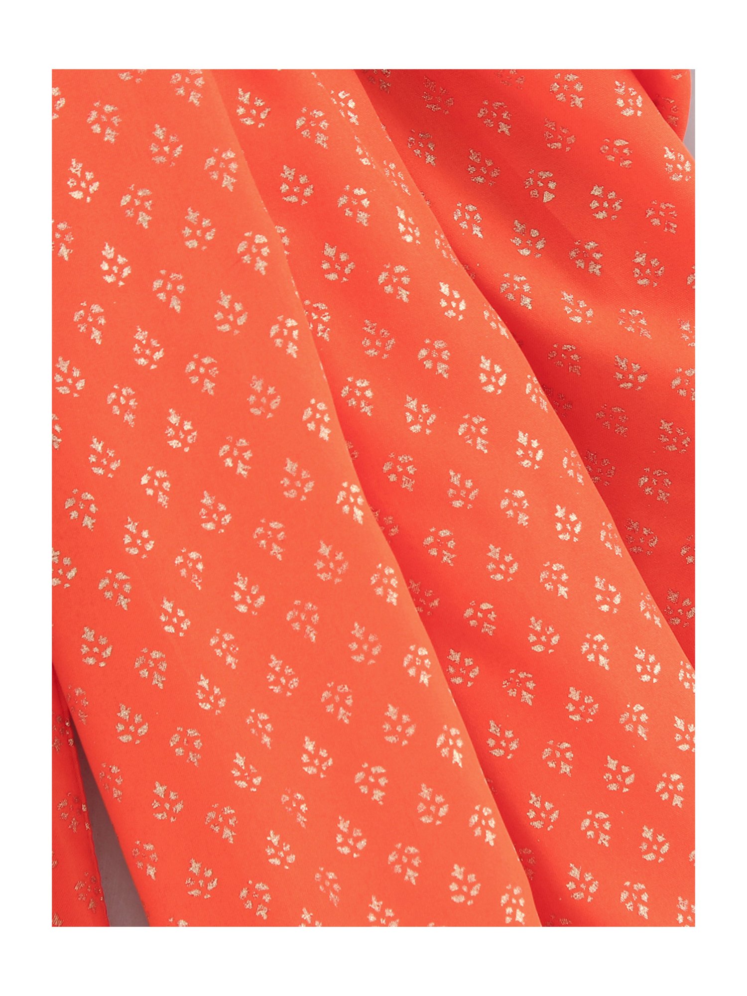 TWISHA Kids Magenta & Orange Self Design Top with Dhoti