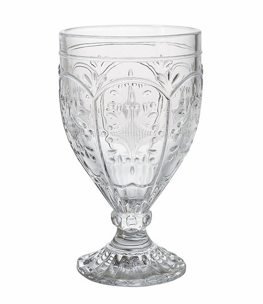 Fitz and Floyd Trestle Clear Goblets, Set of 4