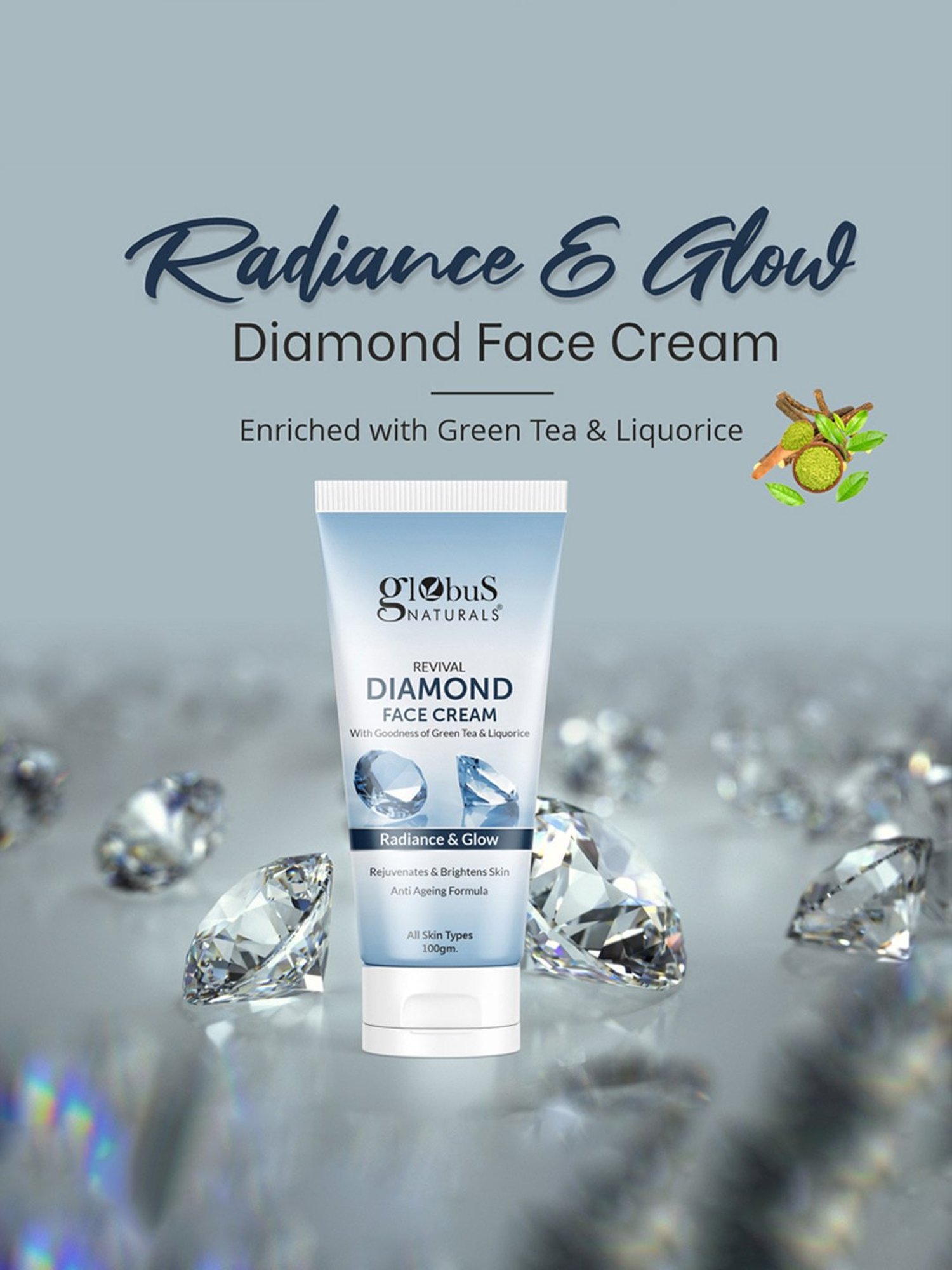 Globus Naturals Revival Diamond Face Cream - 100 gm