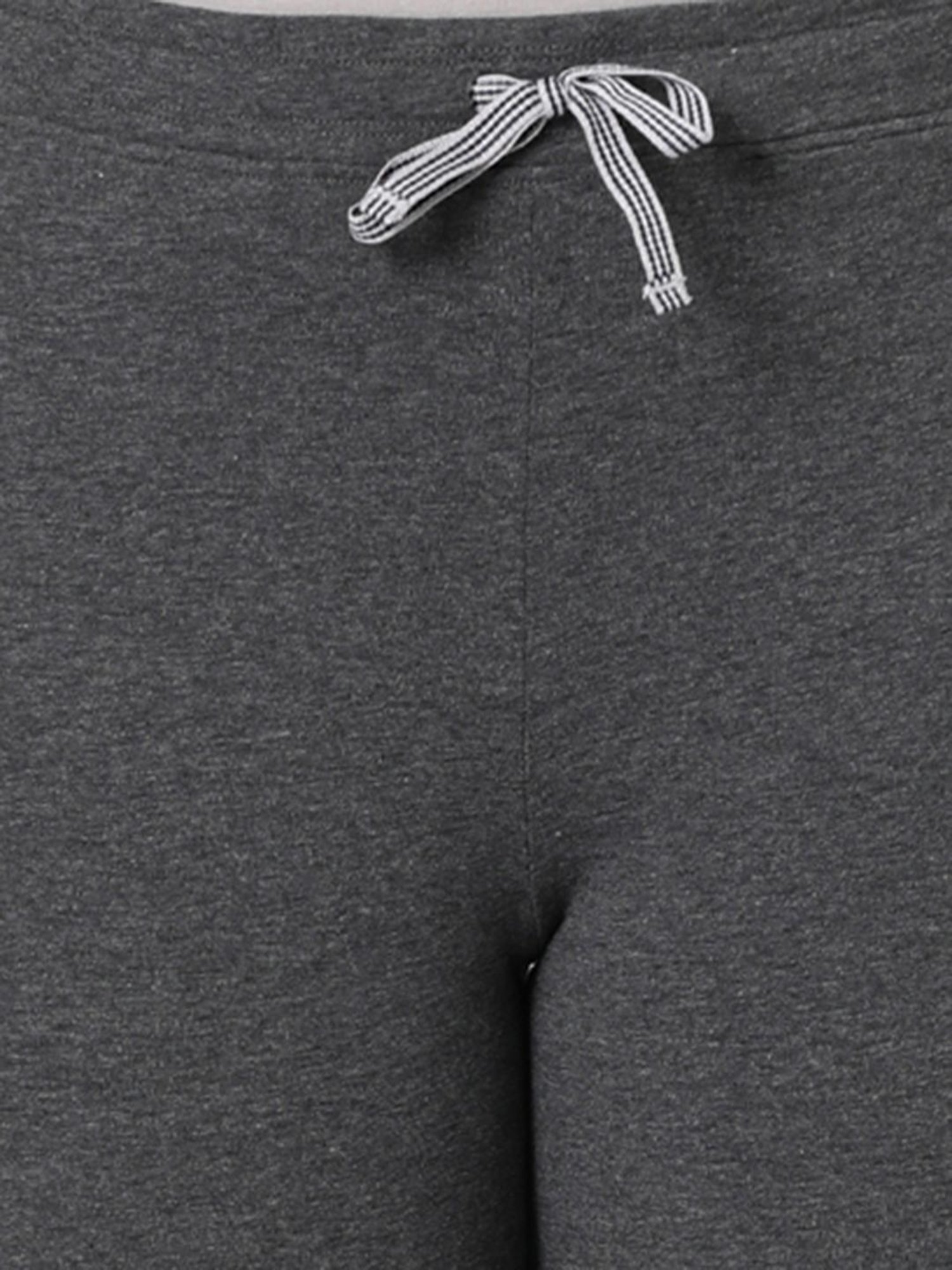 BLOSSOM Dark Grey Cotton Textured Capris