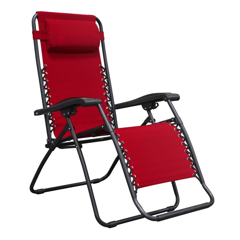 Caravan Canopy Sports Infinity Zero Gravity Steel Patio Deck Chair, Red (Pair)