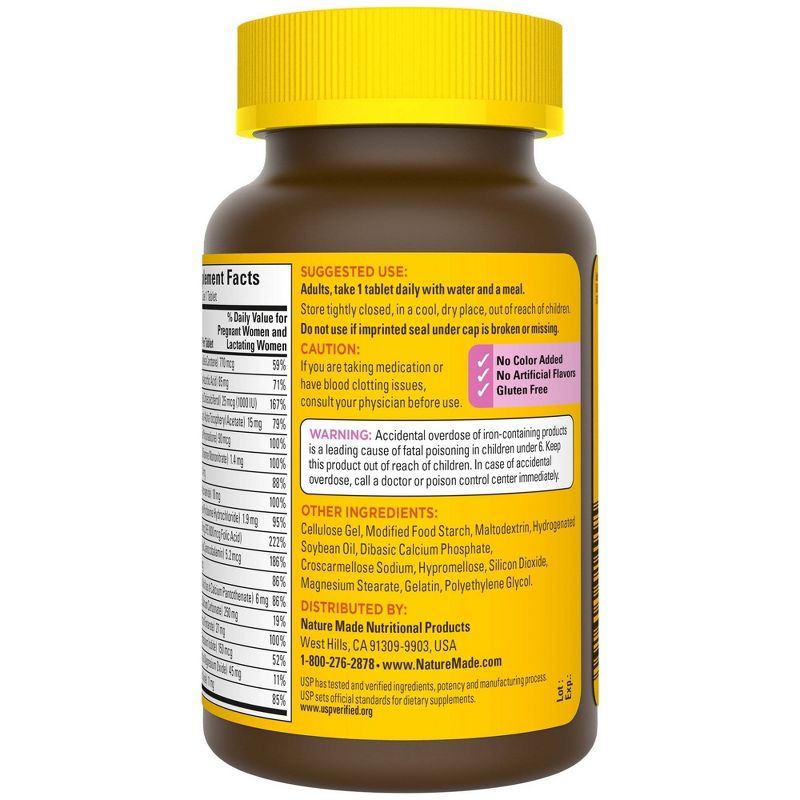 Nature Made Prenatal Tablets with Folic Acid - Iron - Iodine & Zinc - 90ct