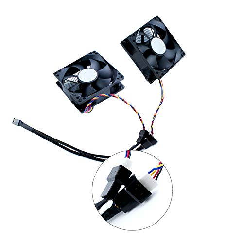 PWM Fan Splitter Cable 1 to 2 Converter, All Black Sleeved Case Fan Splitter Cable, Case Fan Power Duplicator Converter, Dual Case Fan Power Adapter, Case Fan Y Cable, 10.6 inch