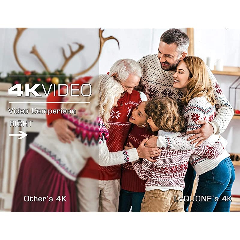 Update? 4K Camcorder Vlogging Video Camera Ultra HD 60FPS Digital Recorder YouTube Camera 2.4G Remote Control IR Night Vision 3.0" IPS Touch Screen with Microphone,Wide Angle Lens,Lens Hood