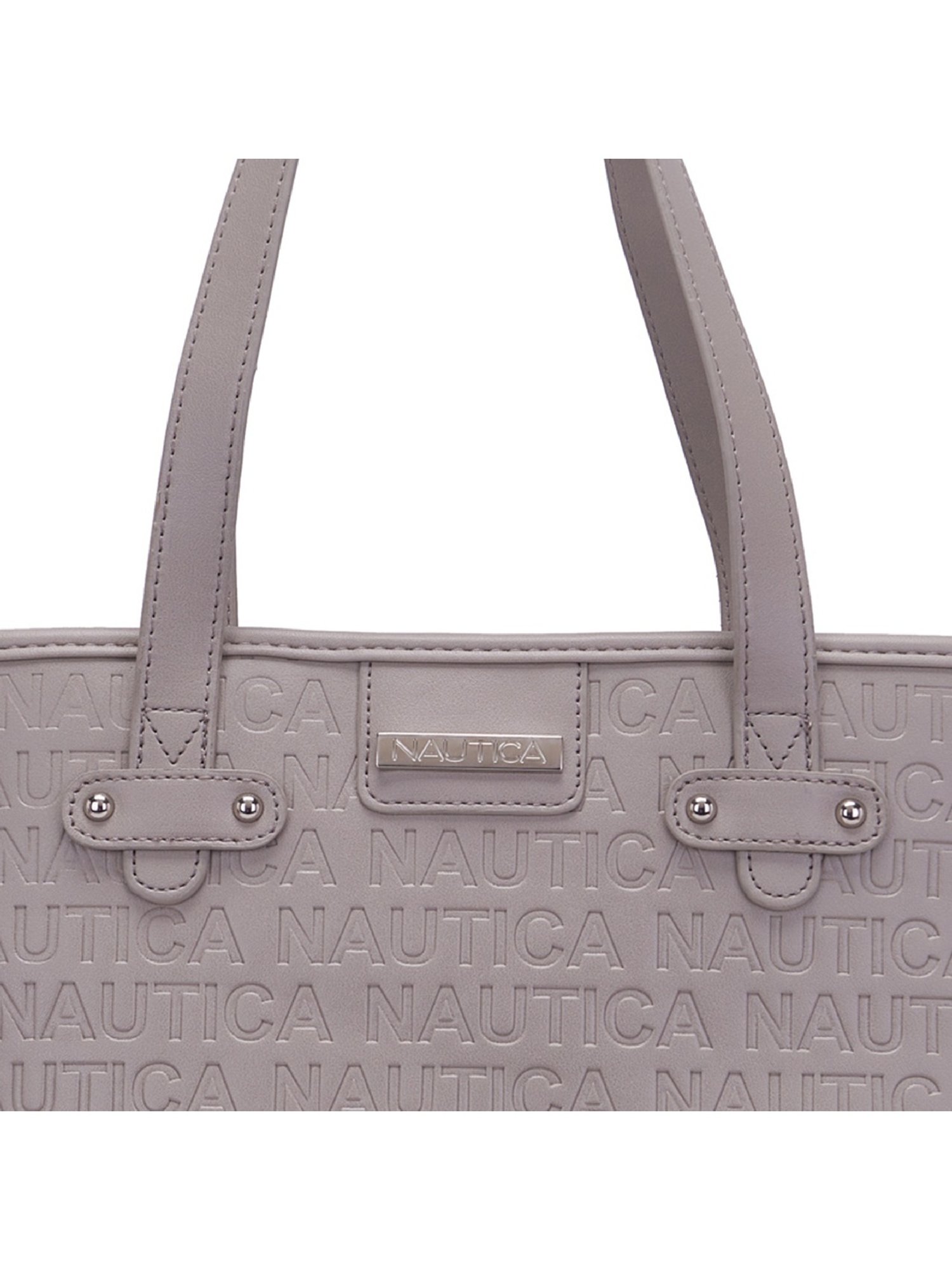 Nautica Grey Solid Medium Tote Handbag