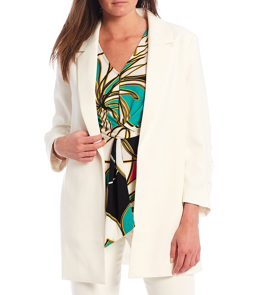 Tahari ASL 3/4 Ruched Sleeve Open Jacket