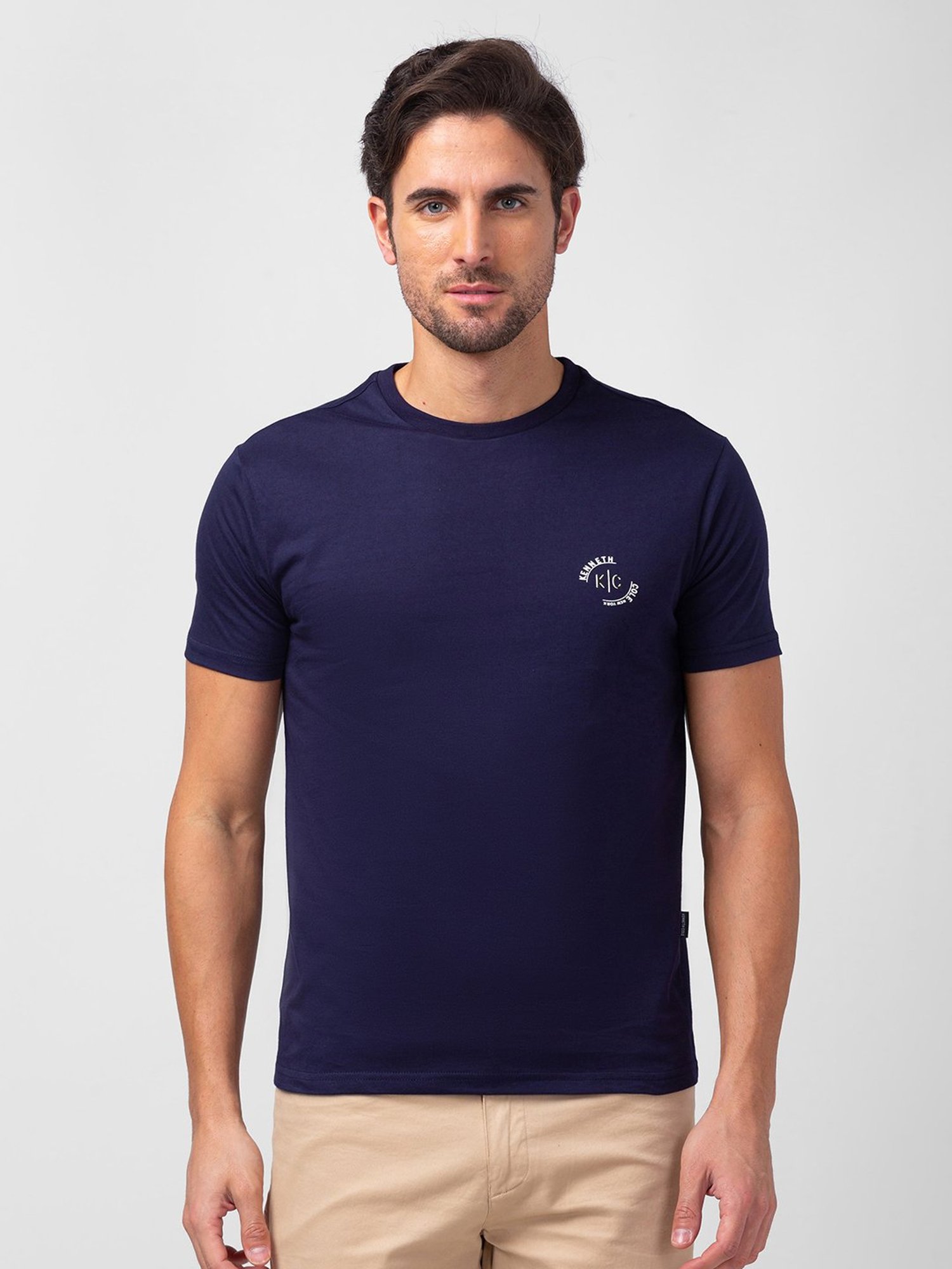 Kenneth Cole Navy Slim Fit Crew T-Shirt