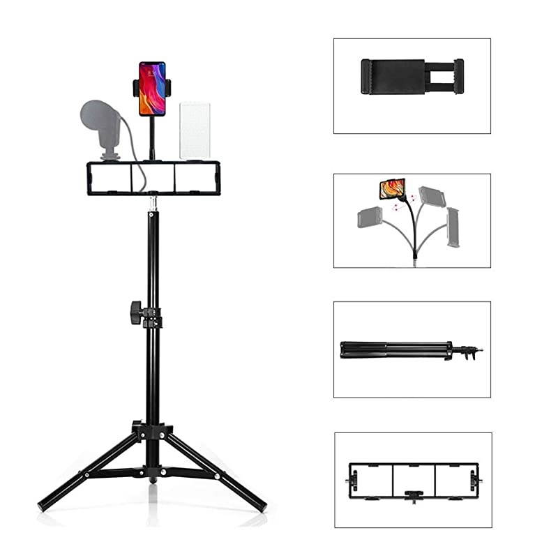 Cell Phone Tripod  19quot Height Adjustable Selfie Stick Tripod Sturdy and Lightweight Smartphone Stand for StreamingVloggingYouTubeVideo ShootingPhotographyCompatible with Phone and Camera