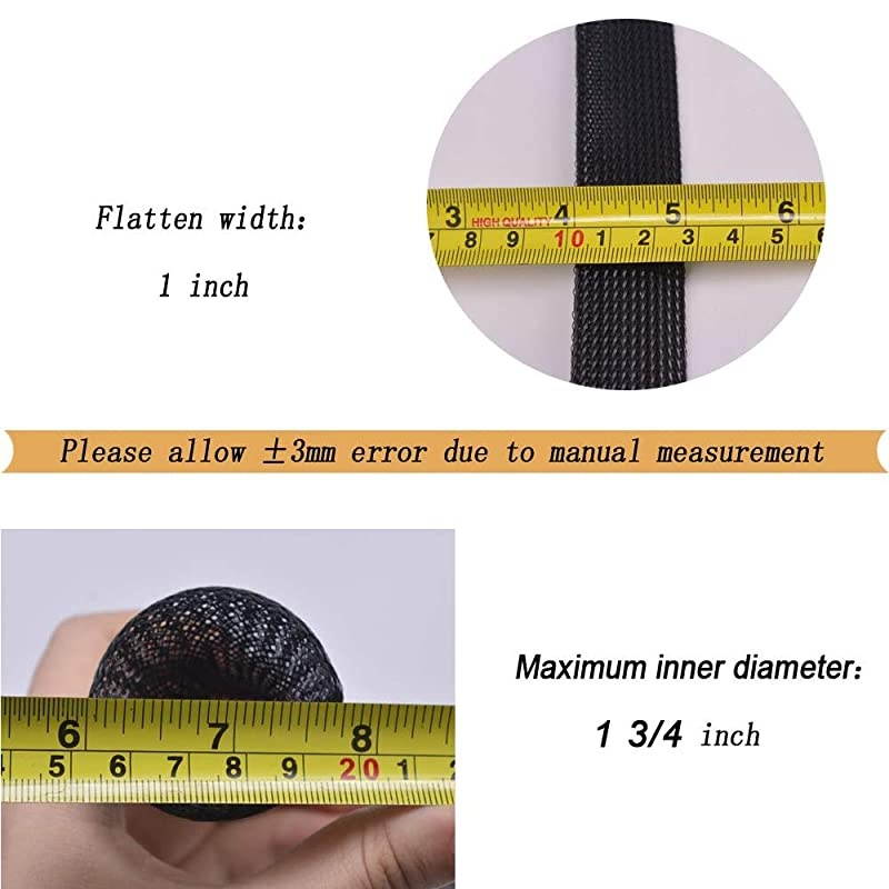 PET Black Cable Sleeve 1 inch X 100ft