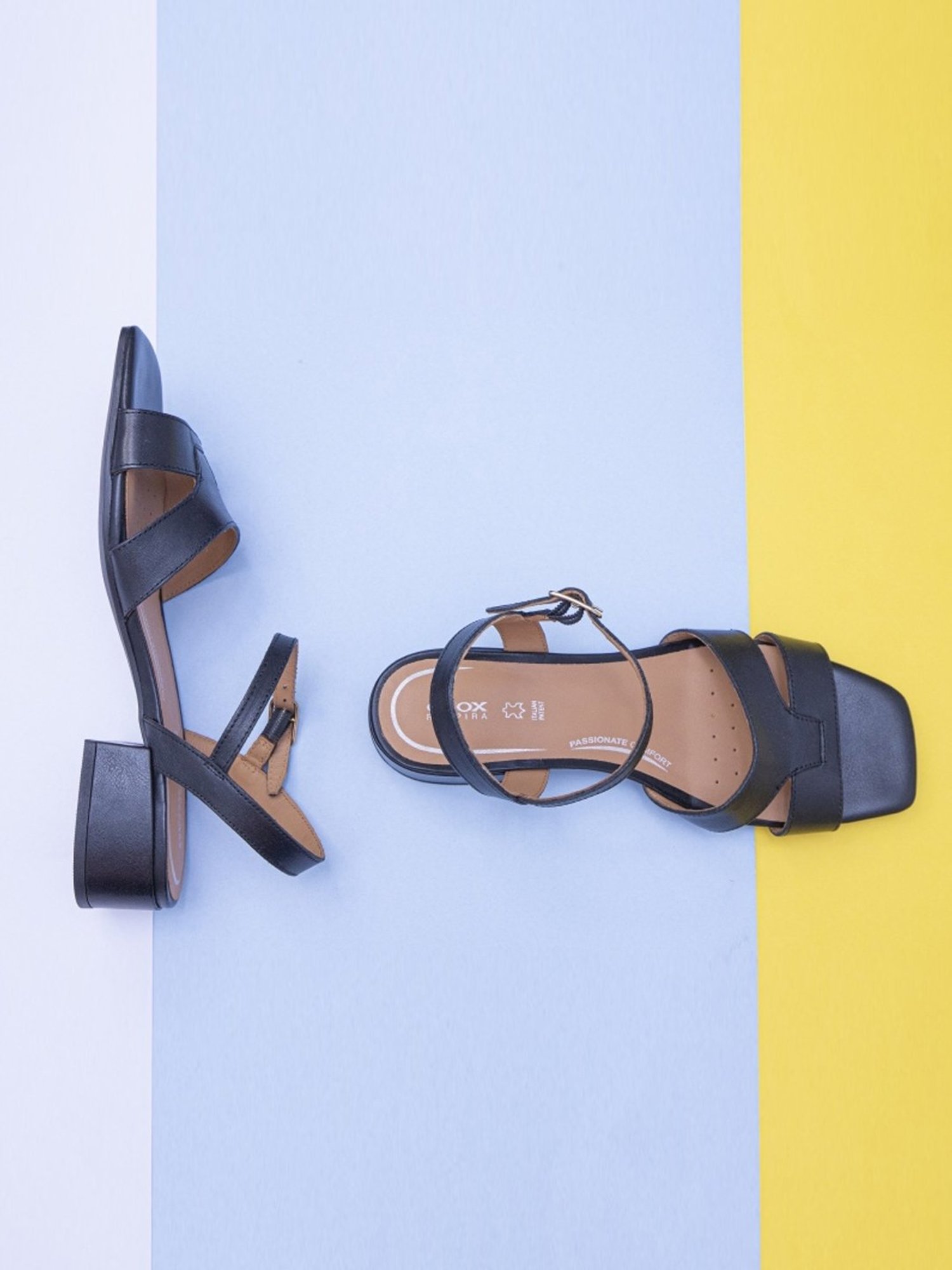 Geox Women's D Genziana 30 Black Ankle Strap Sandals