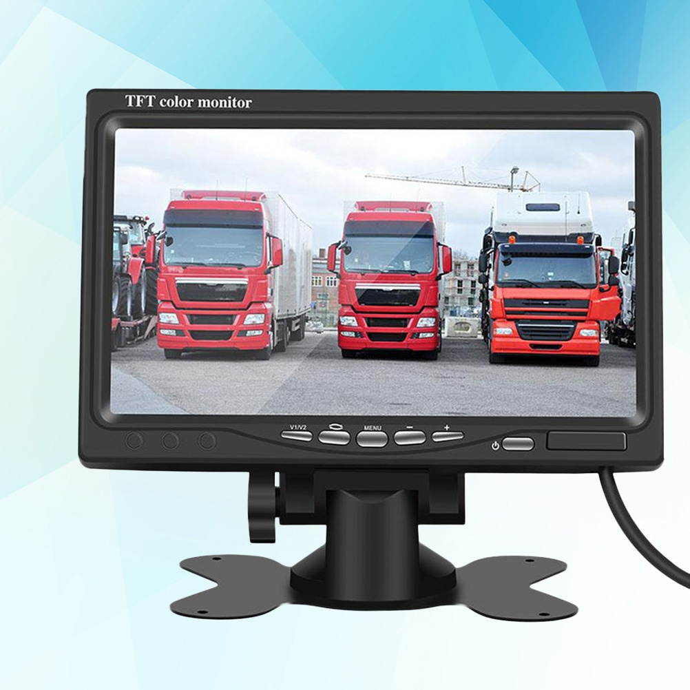 Car 7 Inch Backup Monitor Screen 12-24V Rear View Rearview Backing Parking Reverse TFT Color Monitor