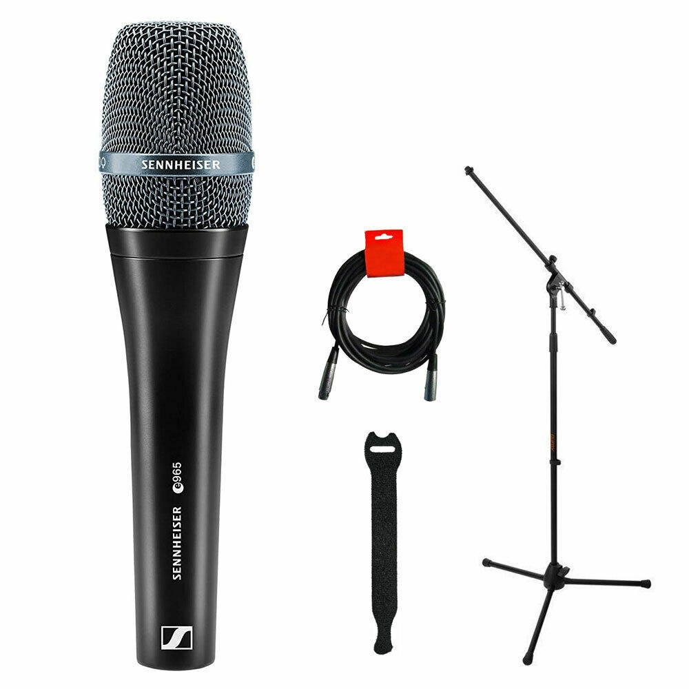 Sennheiser e 965 Handheld Condenser Microphone w/ Mic Stand, Cable & Straps