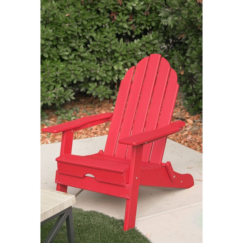 37.8" Foldable Weather Resistant  Outdoor Adirondack Chair - Red - XBrand