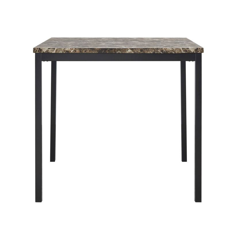 36" Devoe Square Counter Height Dining Table Marble Brown/Black - Inspire Q