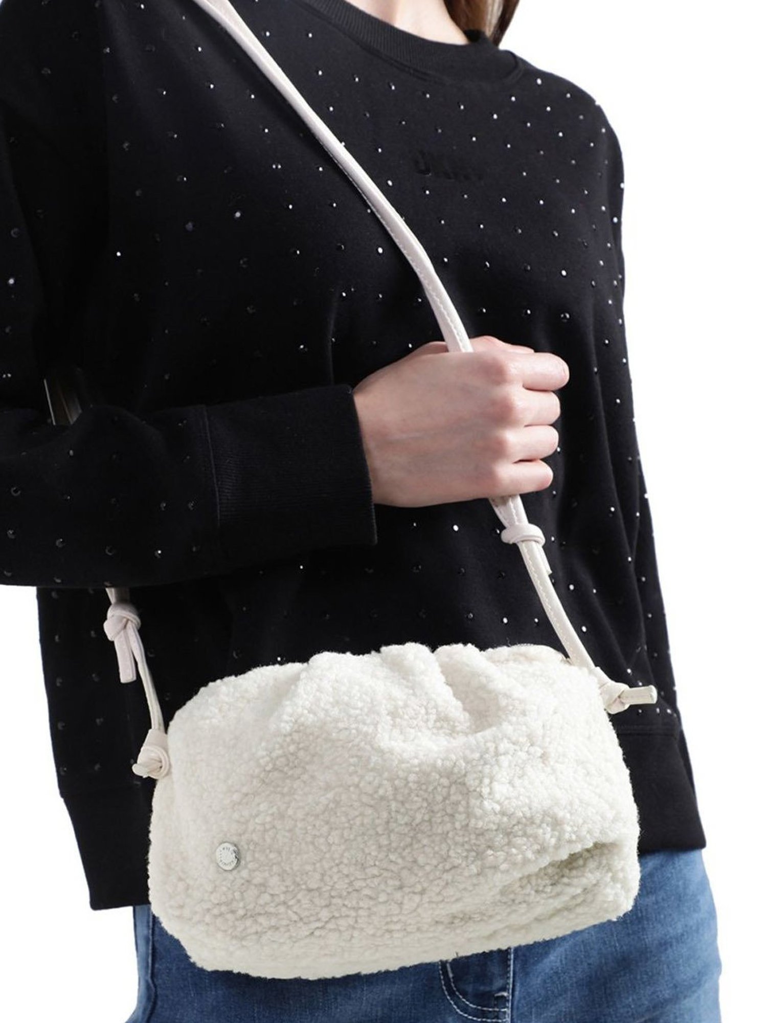 Kendall + Kylie Off White Medium Cross Body Bag