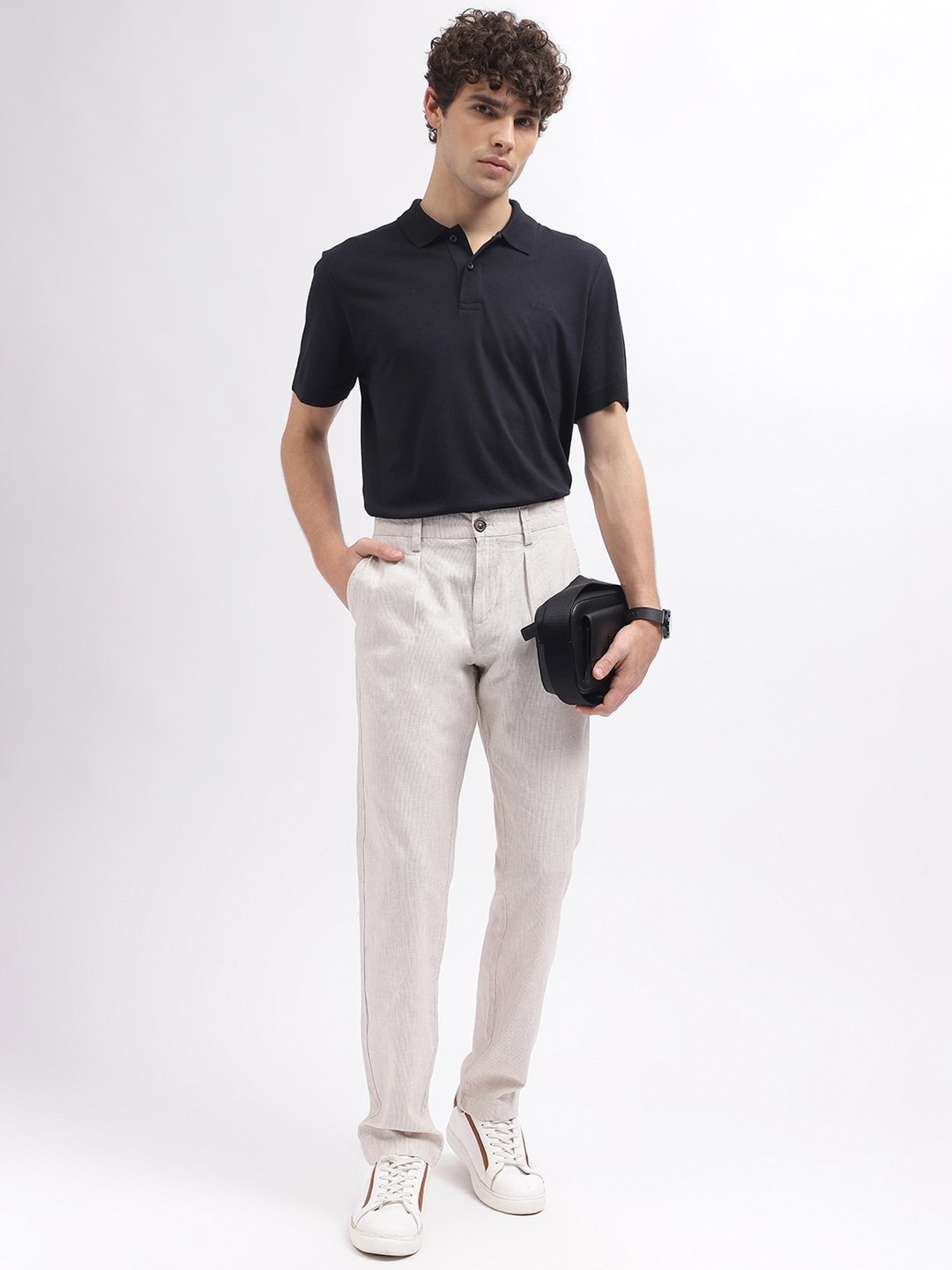 Bruun & Stengade Beige Slim Fit Trousers