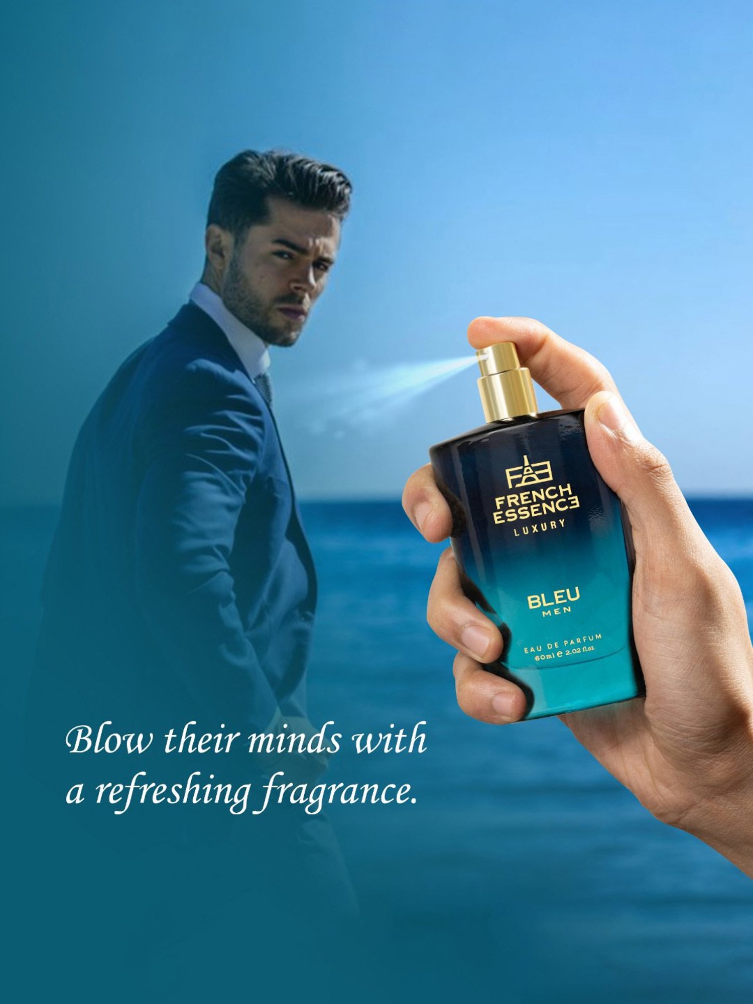 French Essence Luxury Bleu Eau de Parfum for Men - 60 ml