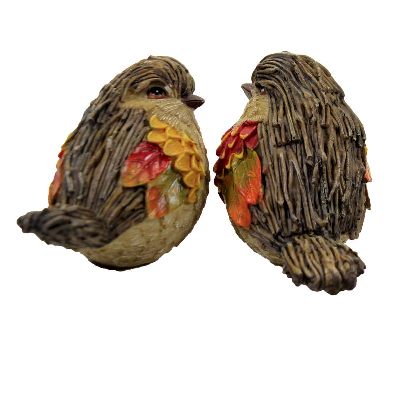 Fall 3.25" Harvest Birds Set/2 Autumn Decorative  -  Decorative Figurines