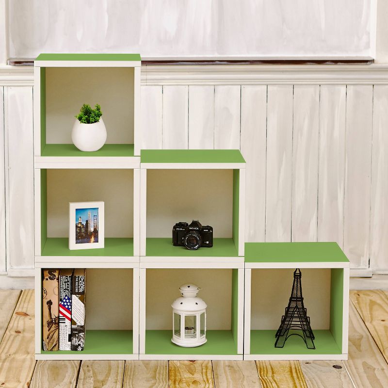 Way Basics Stackable Eco Cube Storage Cubby Organizer Green
