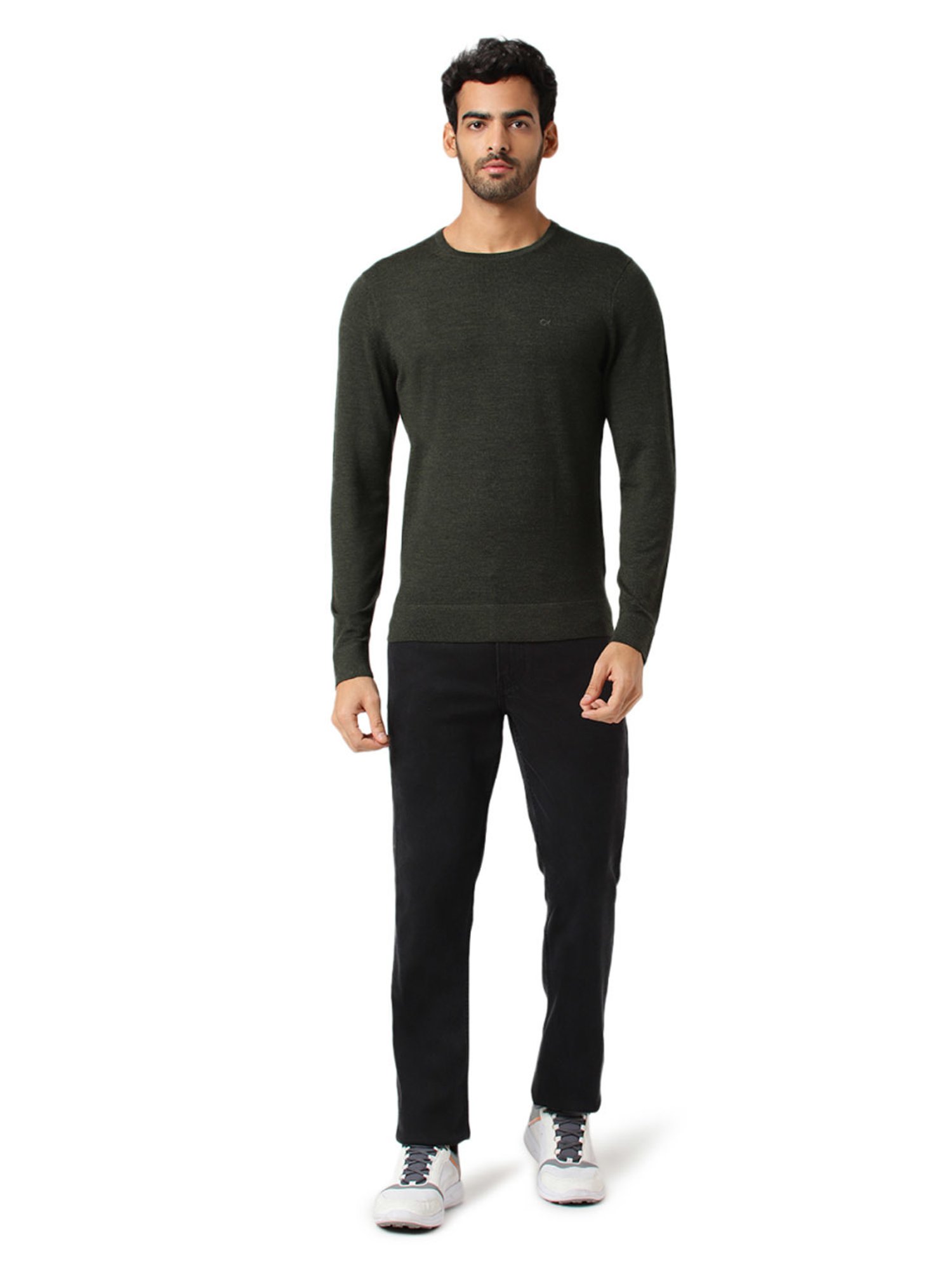 Calvin Klein Jeans Dark Olive Regular Fit Sweater