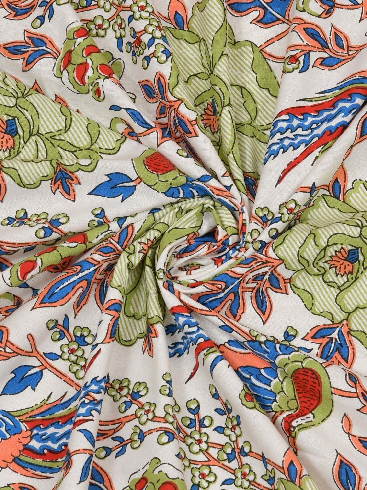 Aapno Rajasthan Ranthambore Reminiscence Multicolor Cotton Double Bedsheet With 2 Pillow Cover