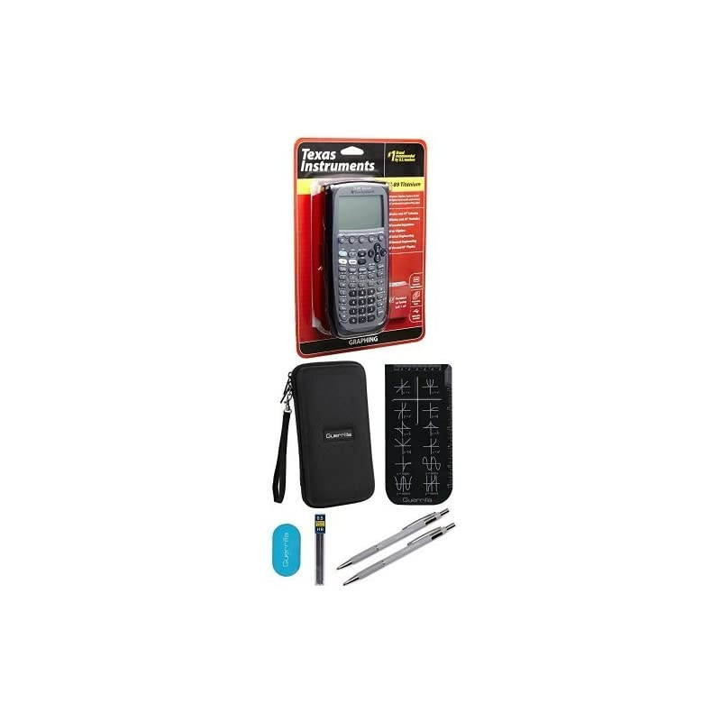 TI89 Titanium Graphing Calculator With Travel Case And Essential Graphing Accessory Bundle Black