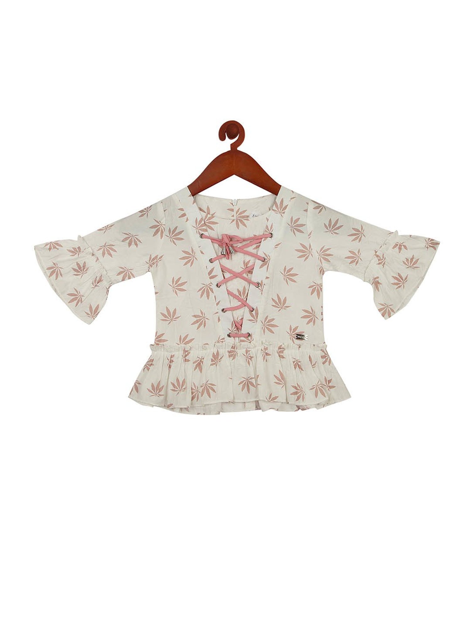 Tiny Girl Cream Printed Top