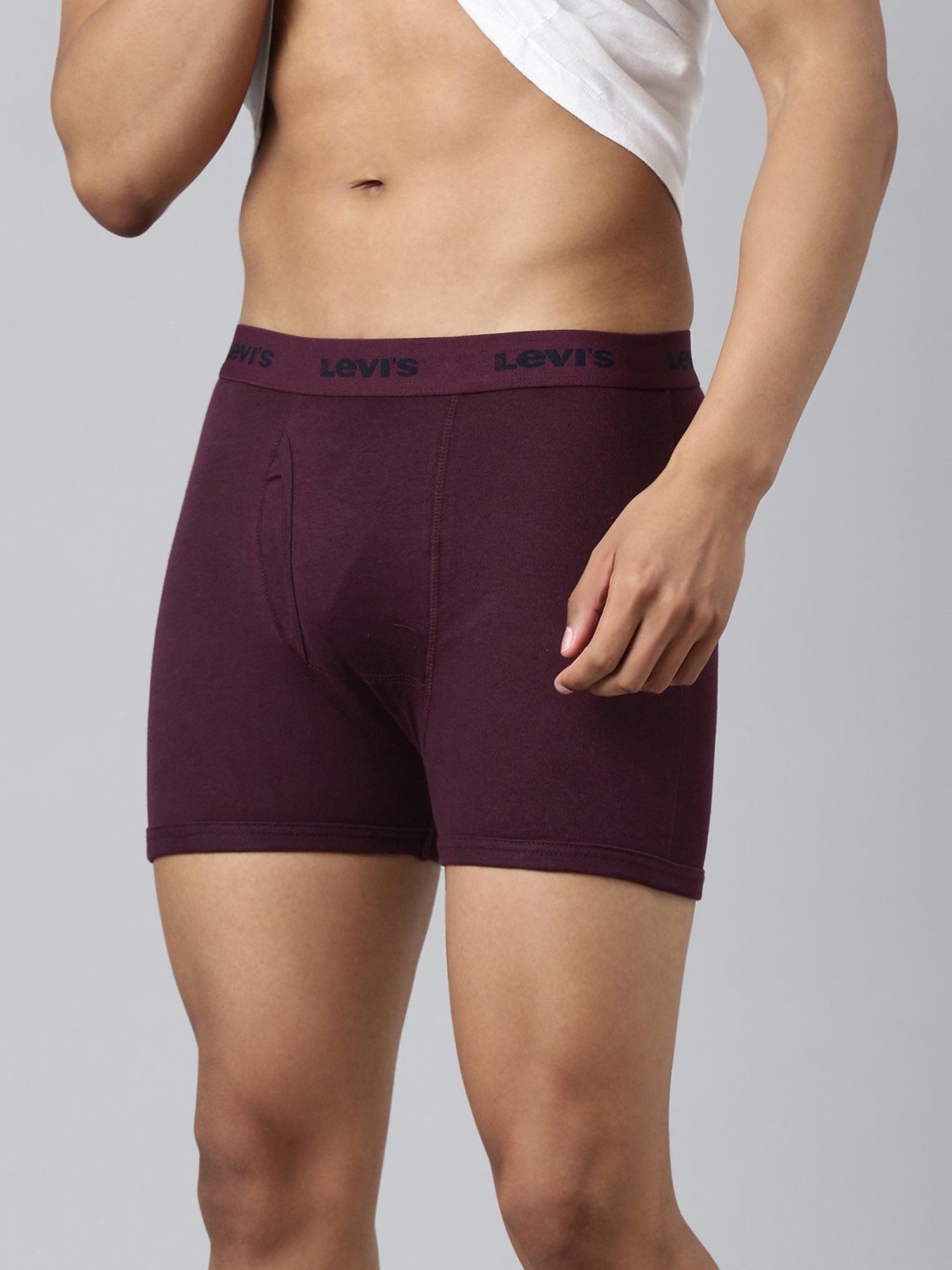 Levi'S Maroon Cotton Skinny Fit Trunks