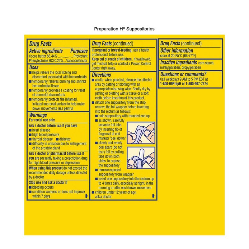 Preparation H Hemorrhoidal Suppositories - 12ct