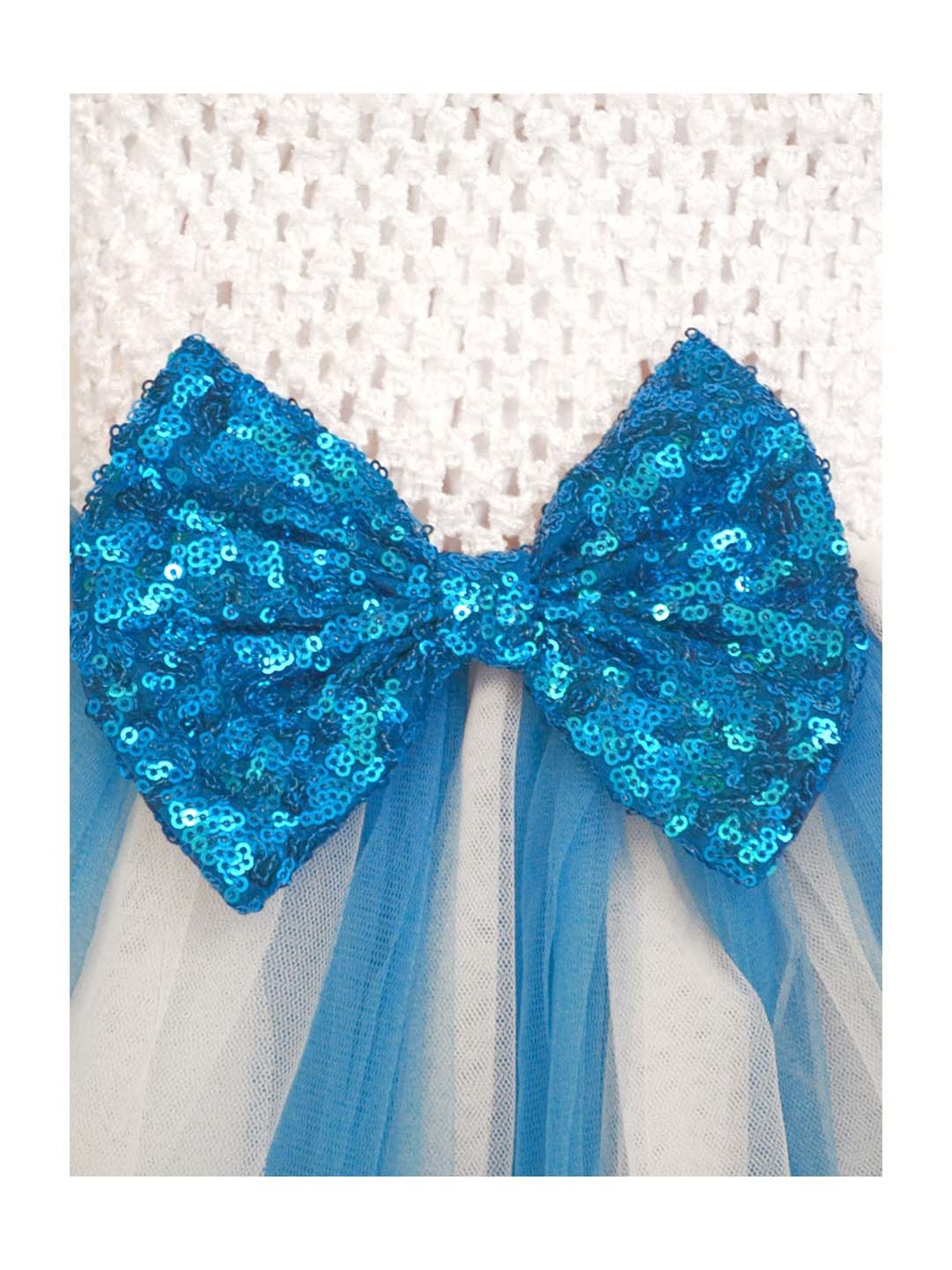 A.T.U.N. Kids White & Blue Textured Pattern Dress