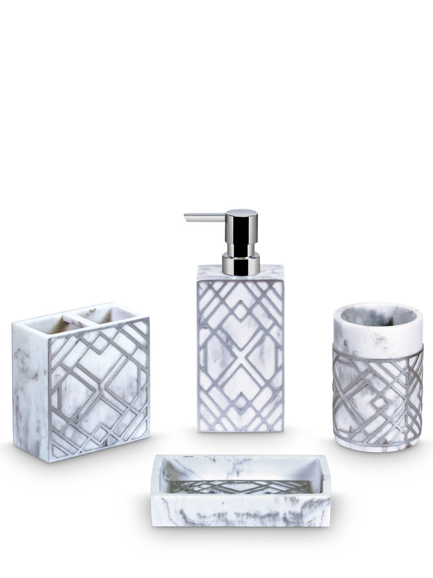 Freelance Black Polyresin Set of 4 Bathroom Accessories