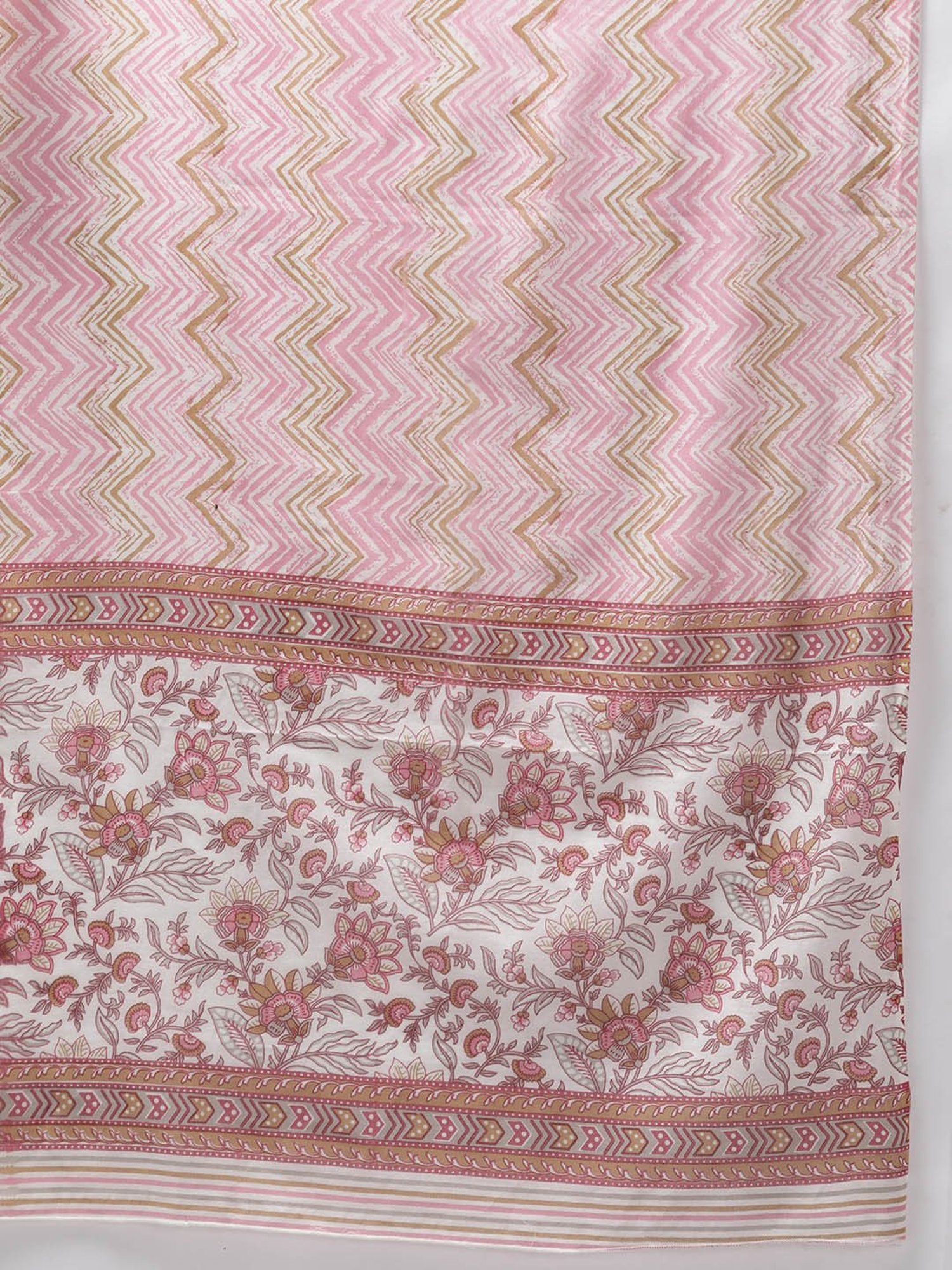 Prakrti White Cotton Floral Print Kurta With Pant & Dupatta