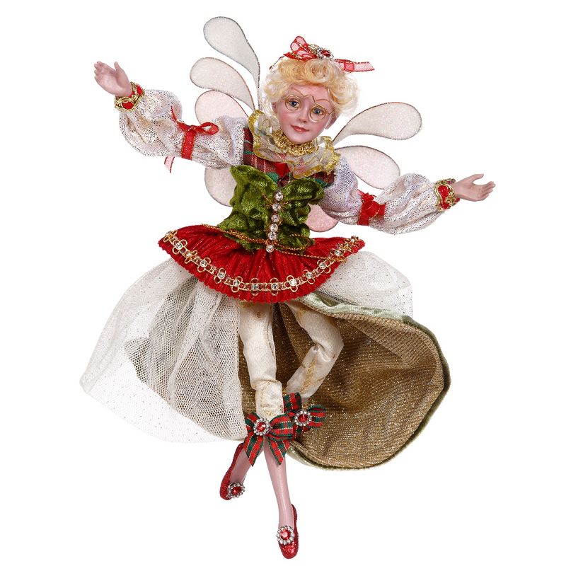 Mark Roberts Products Mark Roberts Green and Ivory Bow Maker Christmas Fairy, Small 10"