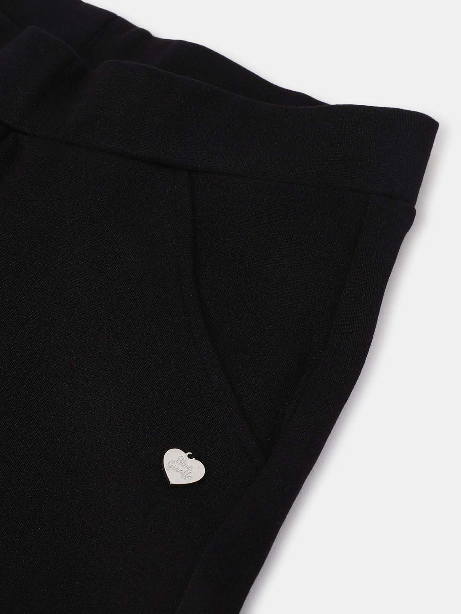 Blue Giraffe Girls Black Solid Jeggings