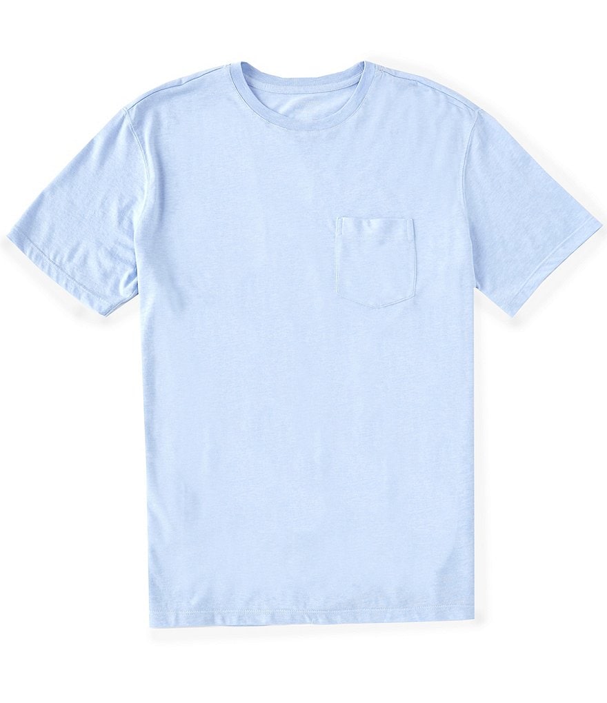 Roundtree & Yorke Soft Washed Short-Sleeve Solid Pocket Crew