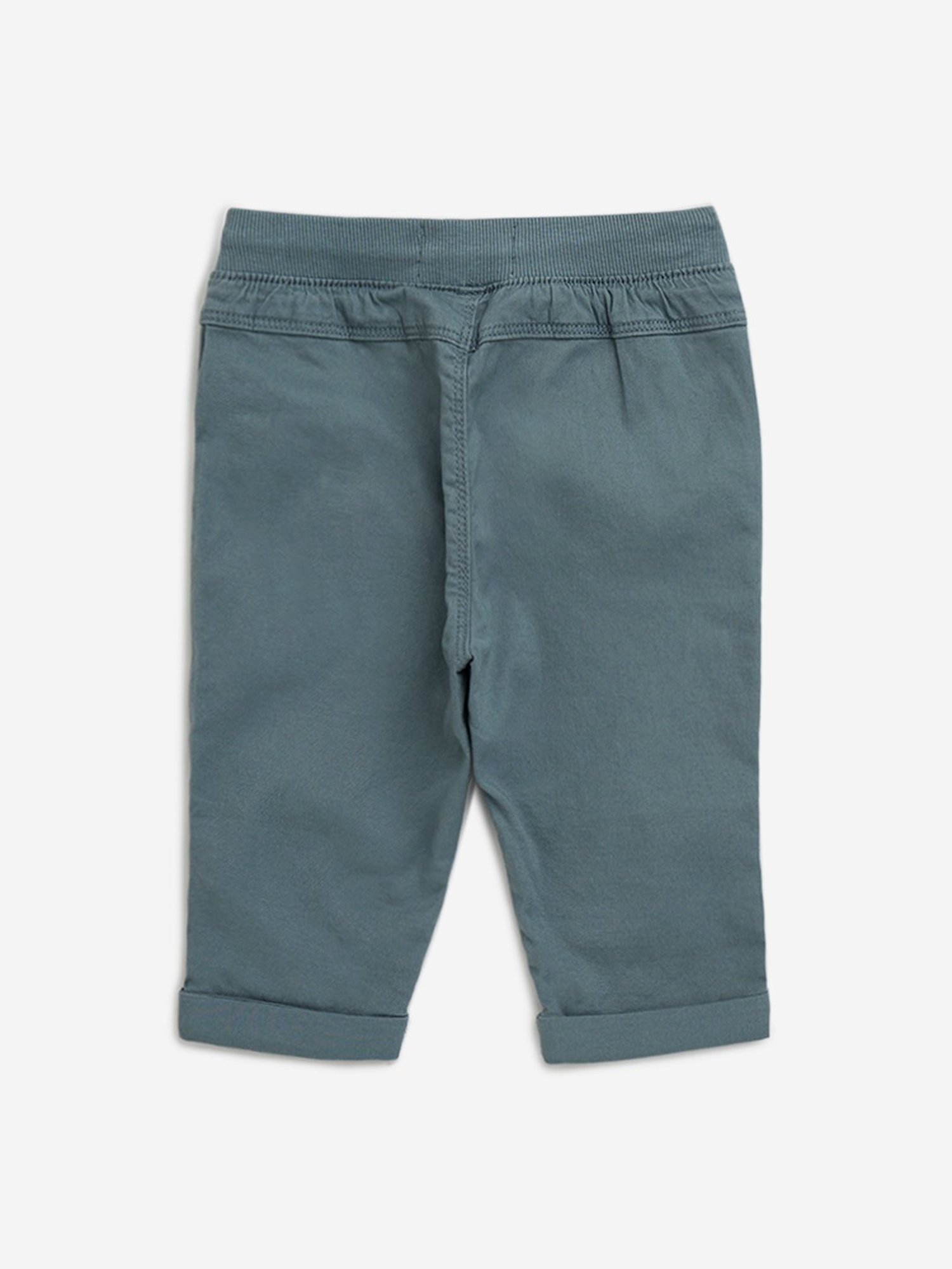 HOP Baby by Westside Blue Mid-Rise Cotton Blend Pants