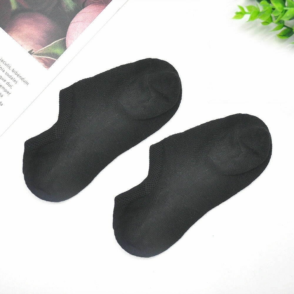 3-12 Pairs Men Invisible No Show Nonslip Loafer Low Cut Solid Cotton Socks 9-13