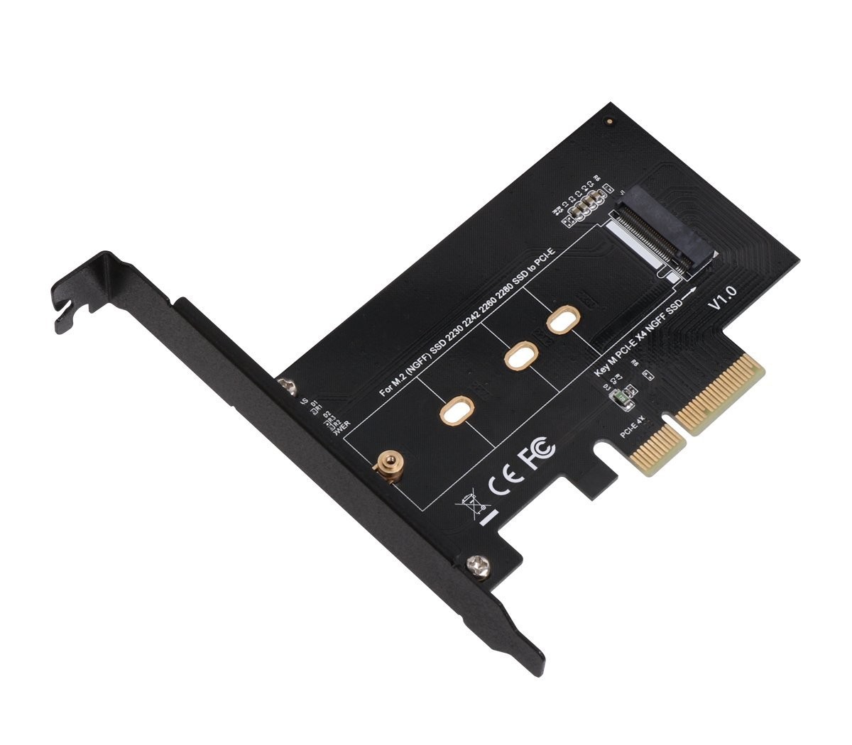 SIIG M.2 NGFF SSD (M Key) to PCIe 3.0 x4 Card Adapter For 2230, 2242,2260, 2280 M.2 PCIe Host Controller Expansion Card SSDs NVMe or AHCI - (SC-M20014-S1),Black