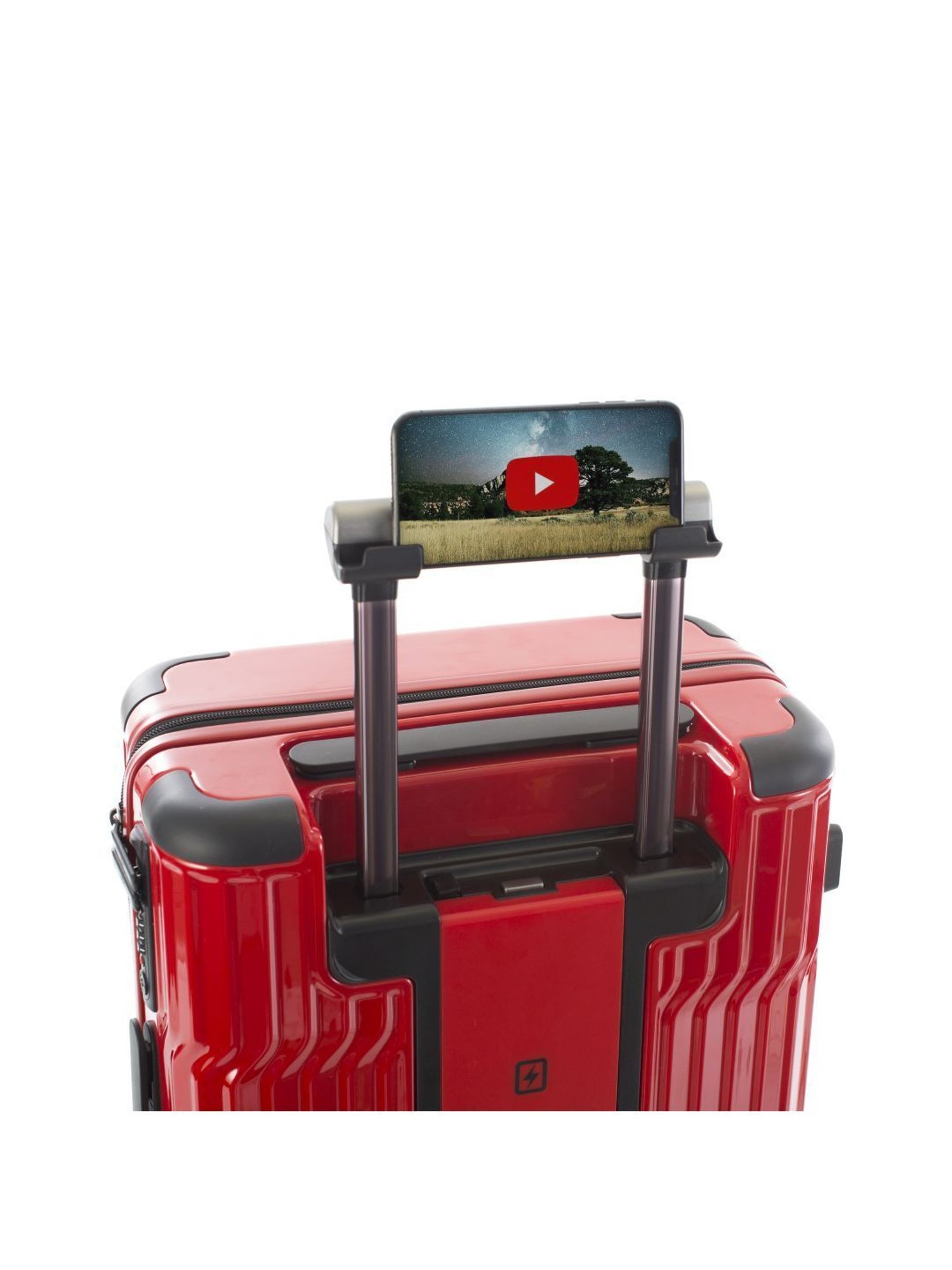 HEYS Tekno Red Textured Hard Cabin Trolley Bag -21 cm
