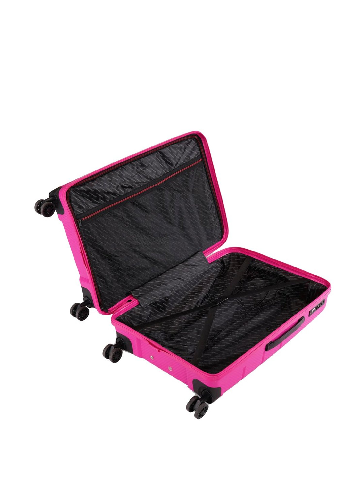 Swiss Brand Matterhorn Pink Textured Hard Medium Trolley Bag - 26 cm