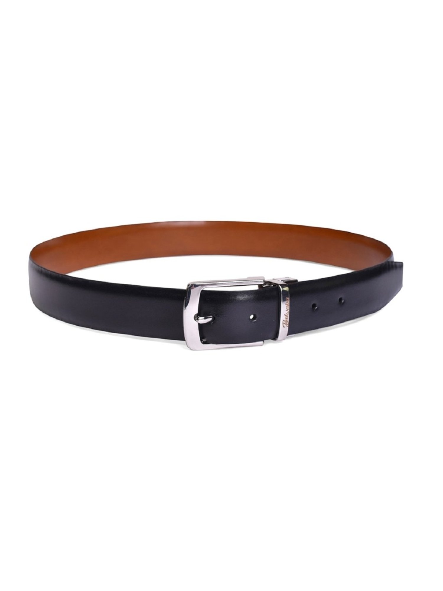 BELWABA Tan & Black Formal Reversible Leather Belt for Men