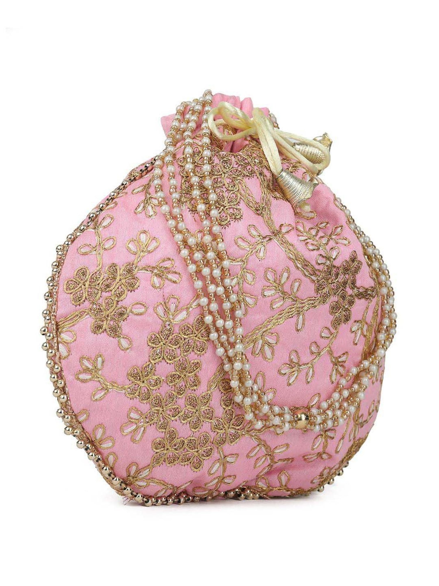 Gaurapakhi Pink Embroidered Potli