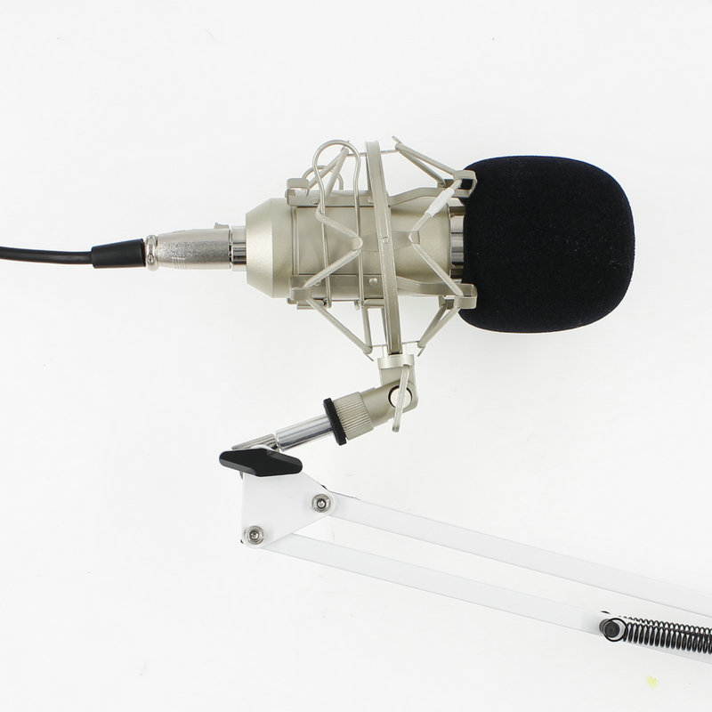 Condenser Microphone BM-800 Mic Adjustable Mic Suspension Scissor Arm Double-Layer Pop Filter for Studio Recording Broadcast