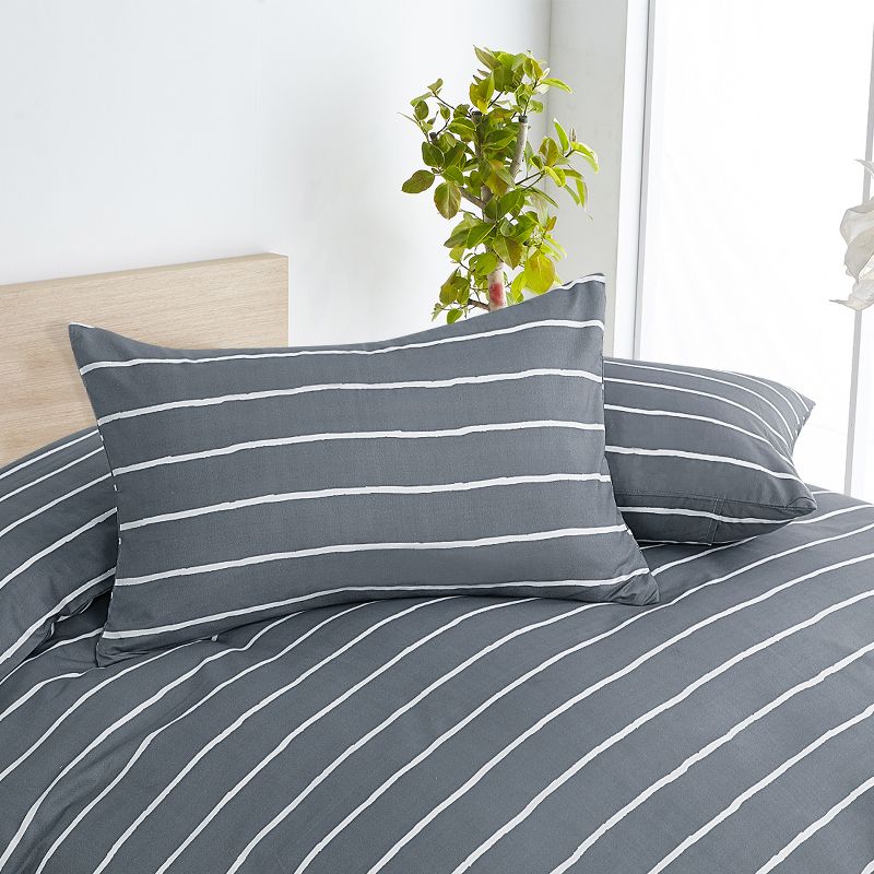 King Oakdale Duvet Cover Set Gray - Stone Cottage