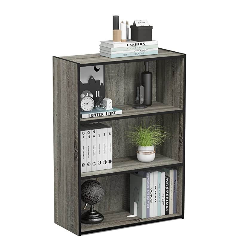 Pasir 3Tier Open Shelf Bookcase French Oak Grey