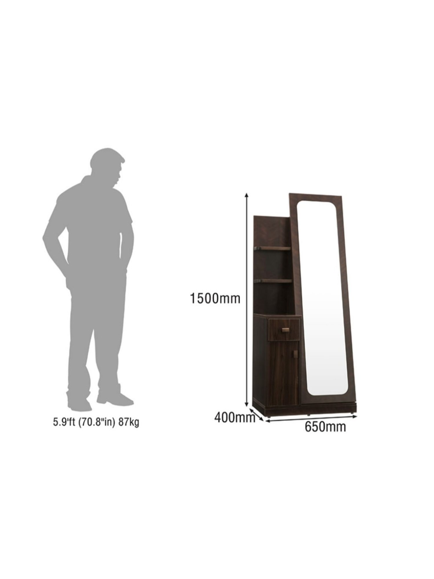 Godrej Interio Aero Valigny Oak Engineered Wood Standerd Dressing Table