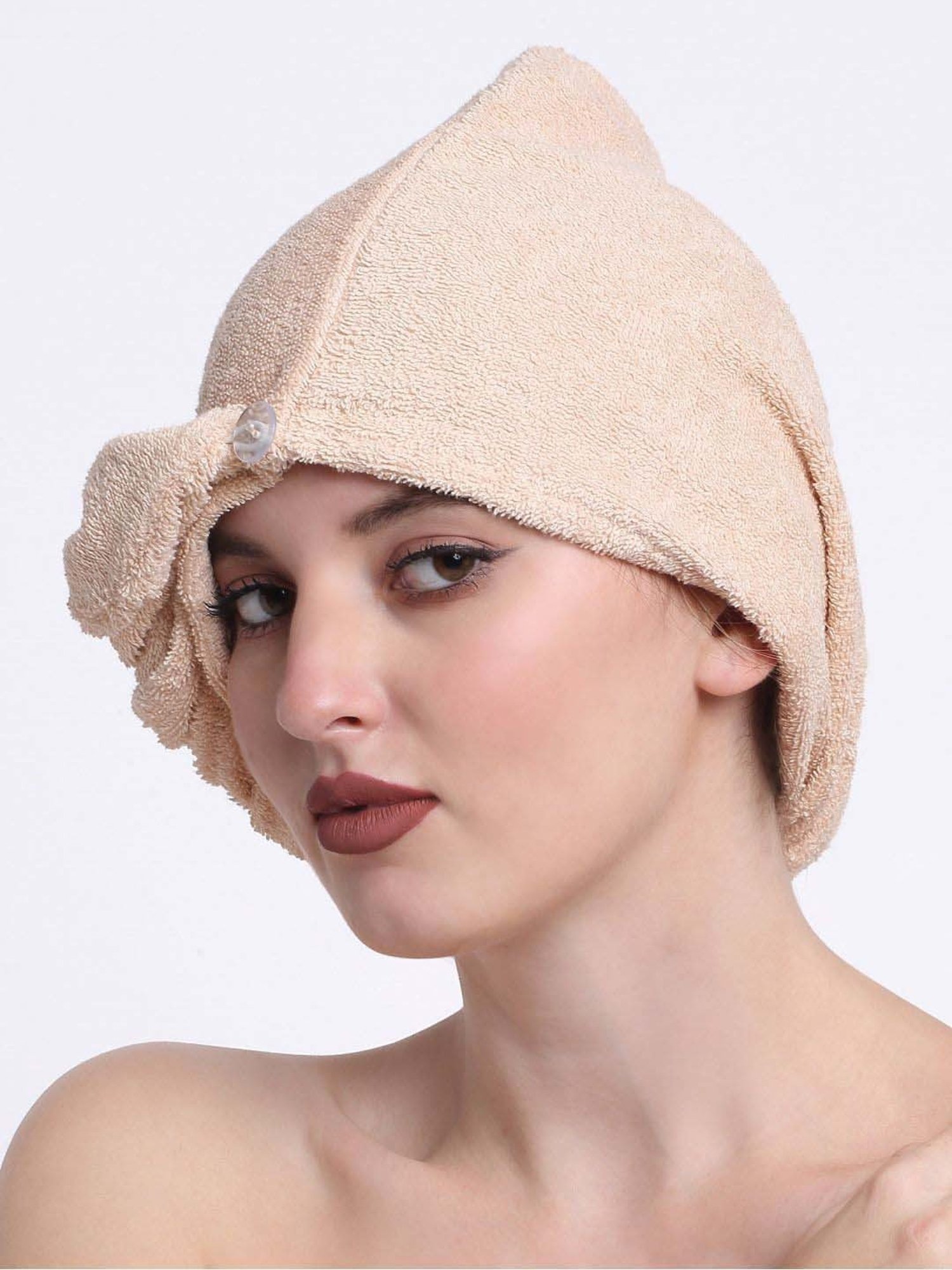 Creeva Luxury Peach Cotton 380 GSM Hair Wrap