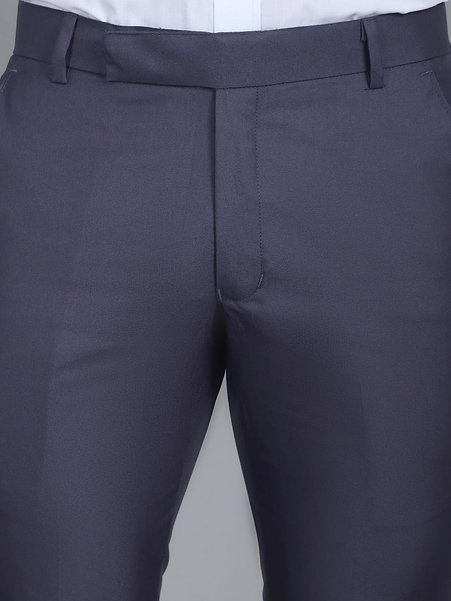 Jainish Grey Tapered Fit Trousers