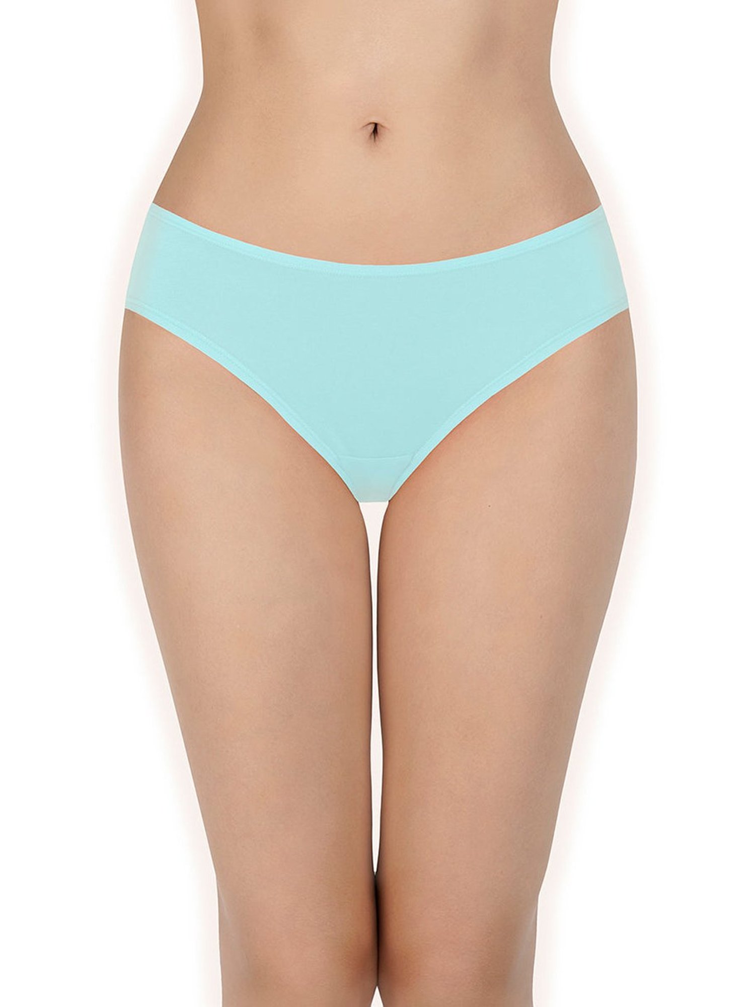 Amante Sea Green & White Cotton Floral Print Bikini Panties - Pack Of 5